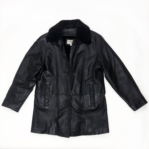 Sonoma Vintage Leather Jacket w/ Faux Fur Collar